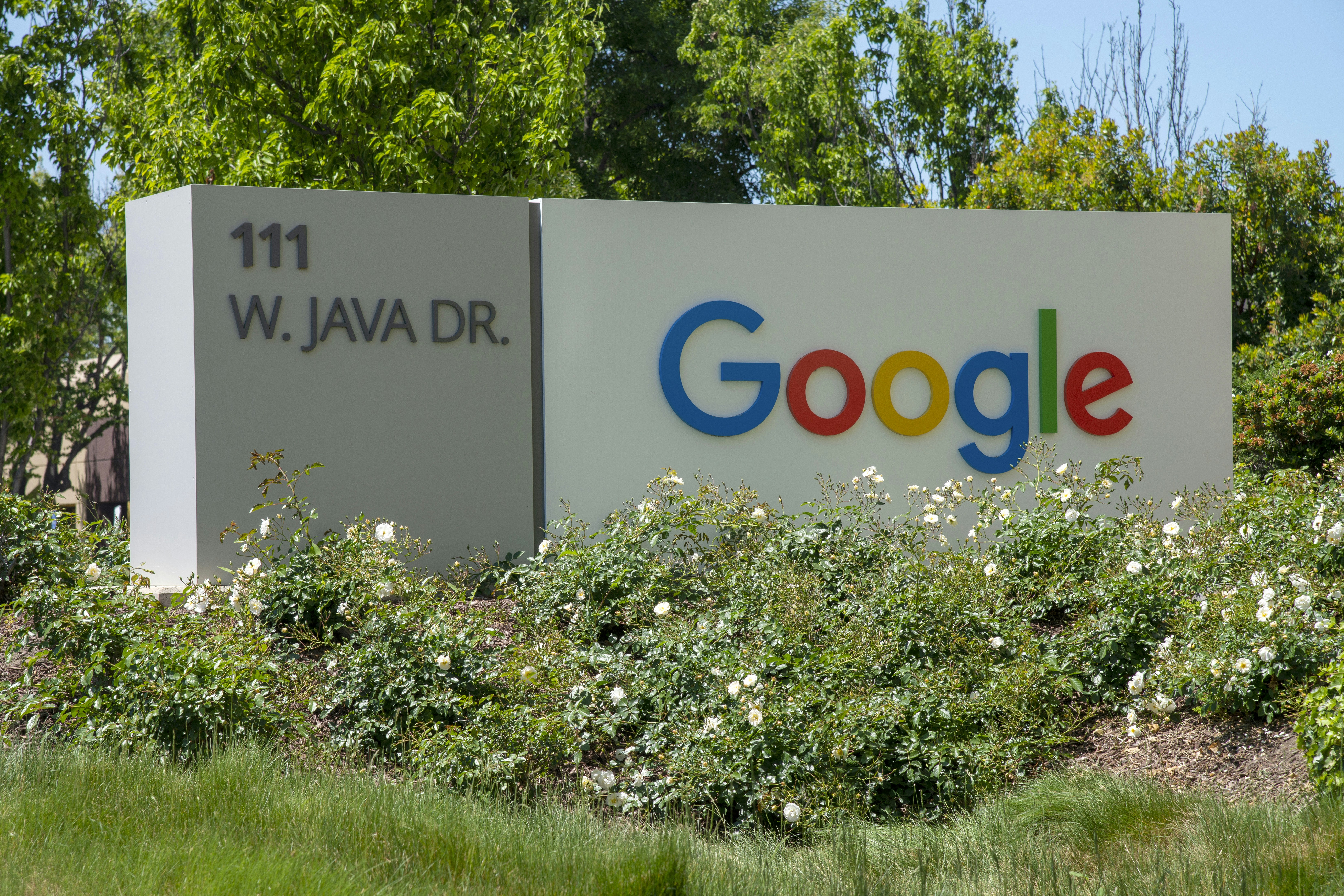 Google in Sunnyvale, CA, at West Java Drive.